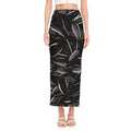 Sunflower Seeds Print Side Slit Maxi Skirt