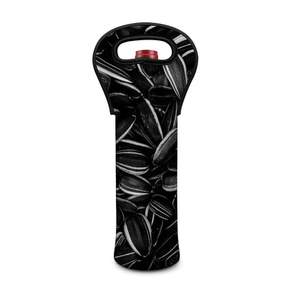 Sunflower Seeds Print Single Neoprene Wine Tote