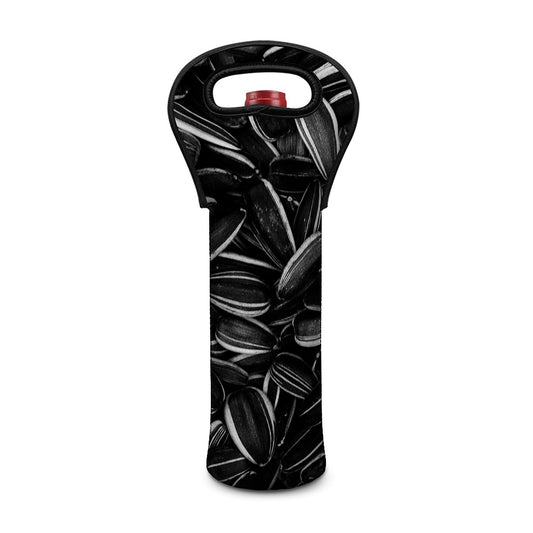 Sunflower Seeds Print Single Neoprene Wine Tote