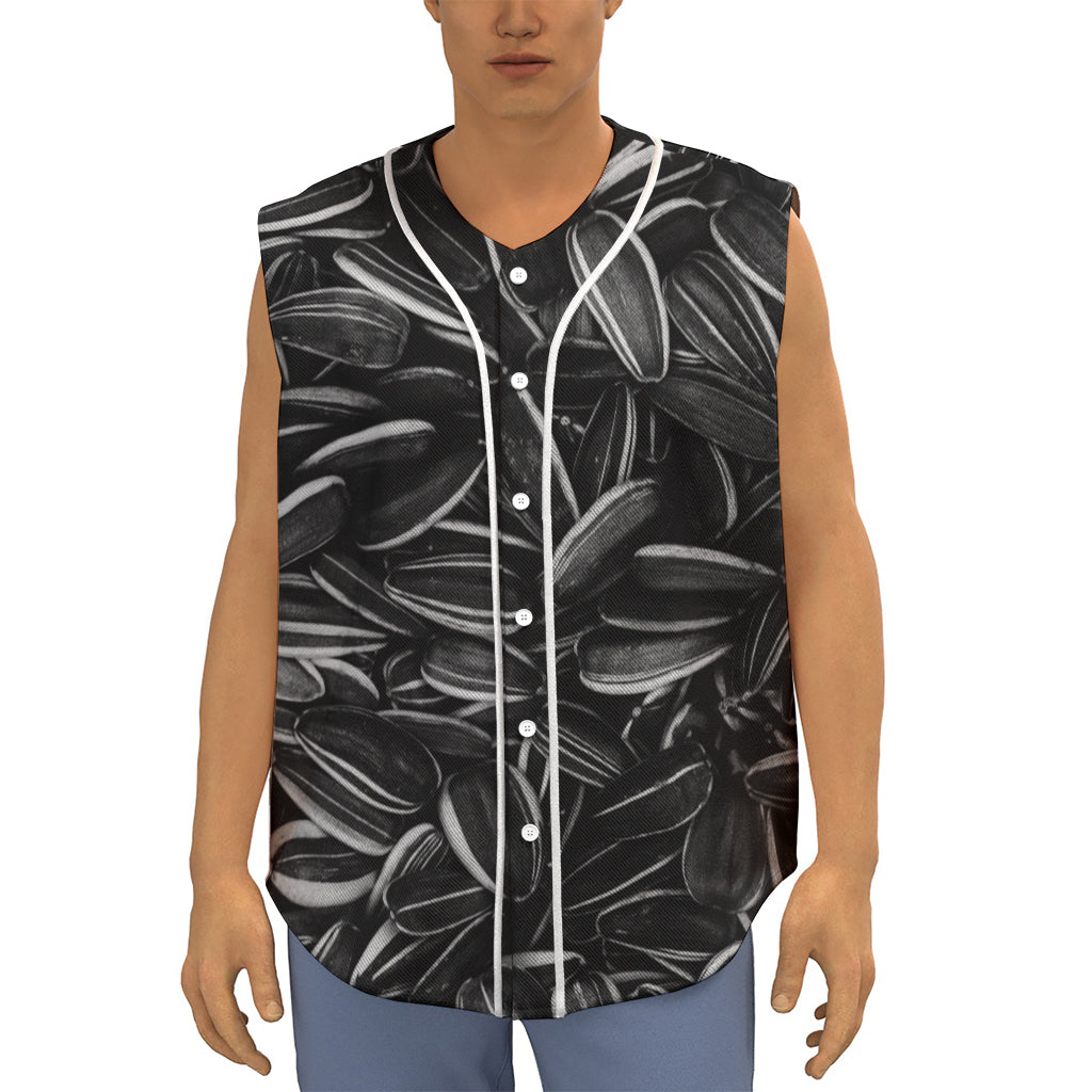 Sunflower Seeds Print Sleeveless Baseball Jersey