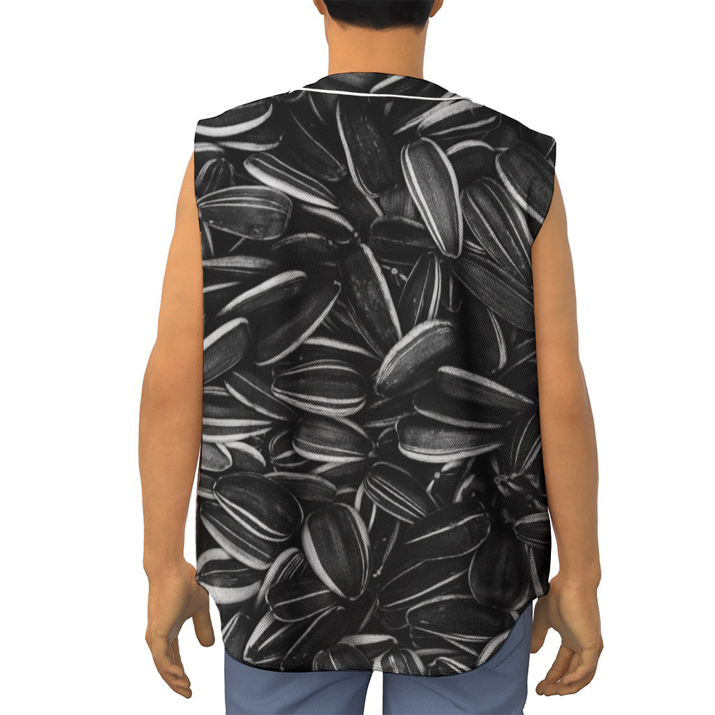 Sunflower Seeds Print Sleeveless Baseball Jersey