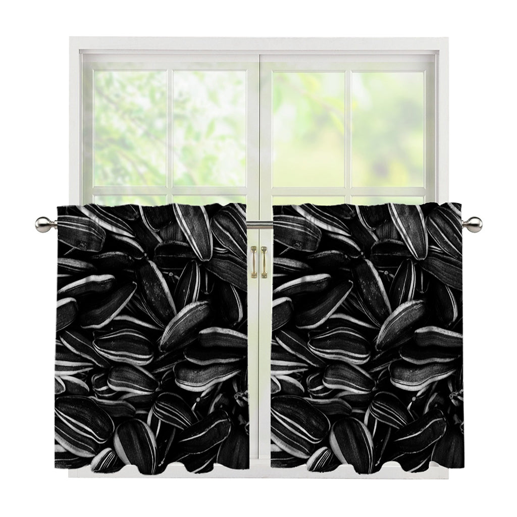 Sunflower Seeds Print Tier Curtains