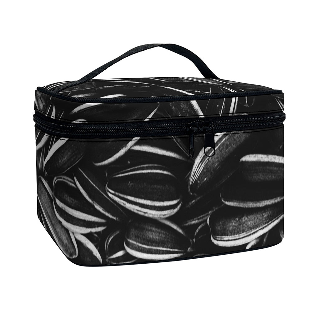 Sunflower Seeds Print Travel Makeup Bag