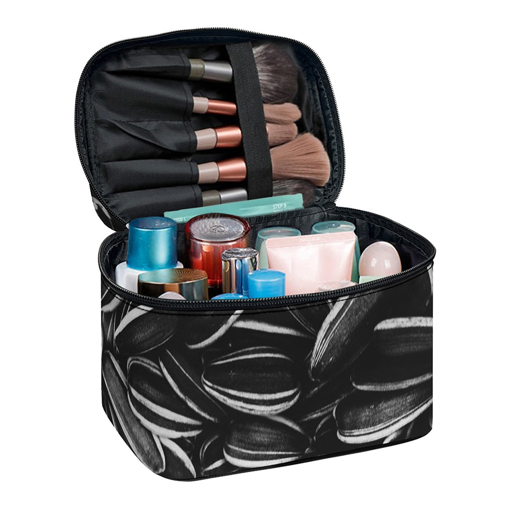 Sunflower Seeds Print Travel Makeup Bag