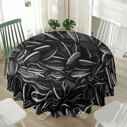 Sunflower Seeds Print Waterproof Round Tablecloth