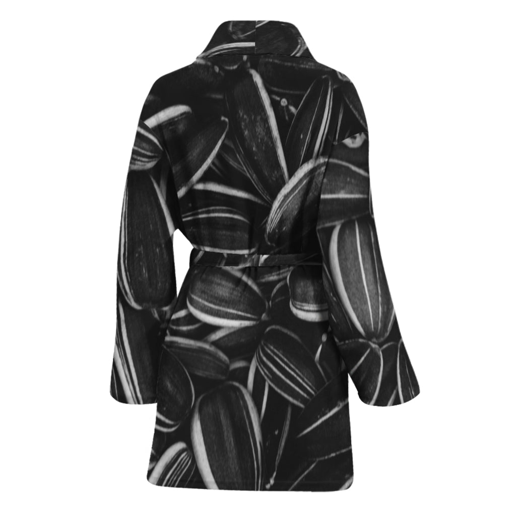 Sunflower Seeds Print Women's Bathrobe