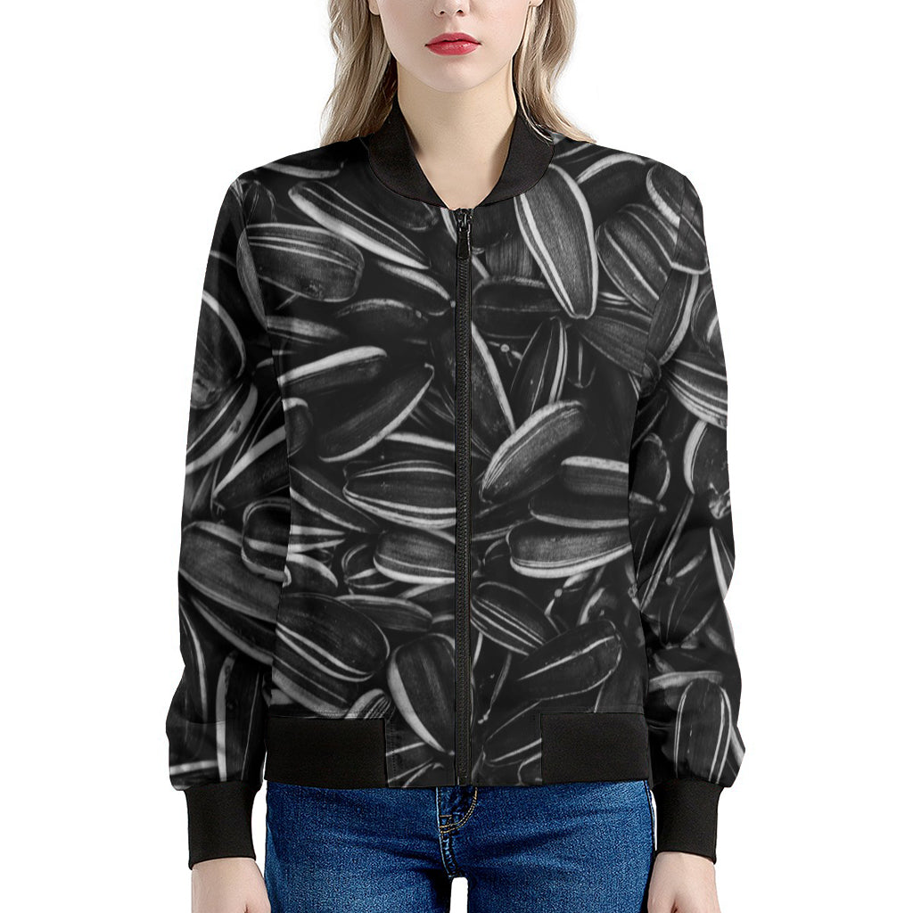 Sunflower Seeds Print Women's Bomber Jacket