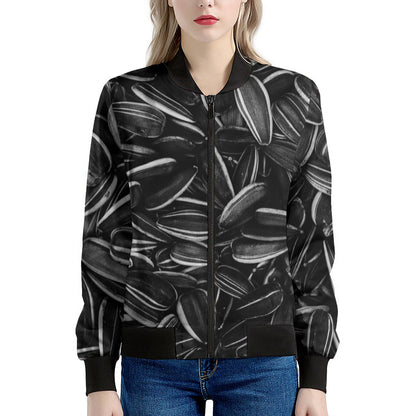 Sunflower Seeds Print Women's Bomber Jacket