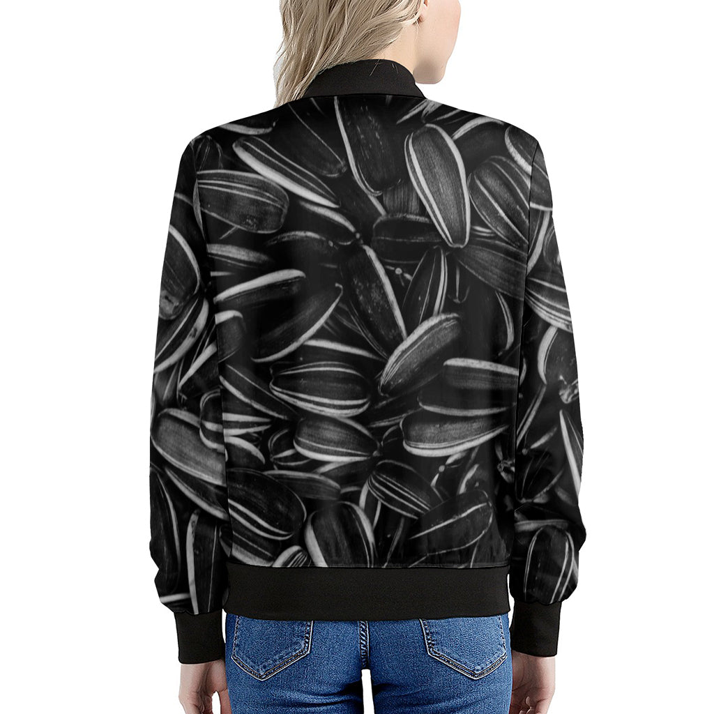 Sunflower Seeds Print Women's Bomber Jacket