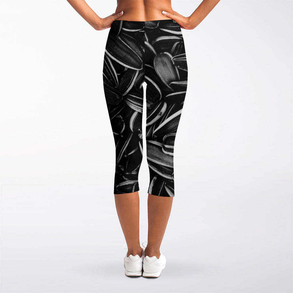 Sunflower Seeds Print Women's Capri Leggings