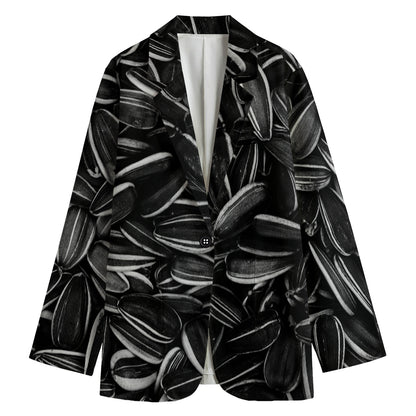 Sunflower Seeds Print Women's Cotton Blazer