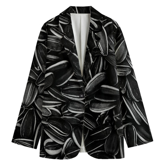 Sunflower Seeds Print Women's Cotton Blazer