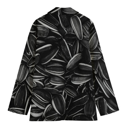 Sunflower Seeds Print Women's Cotton Blazer