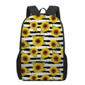 Sunflower Striped Pattern Print 17 Inch Backpack
