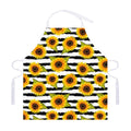 Sunflower Striped Pattern Print Adjustable Apron