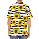 Sunflower Striped Pattern Print Aloha Shirt