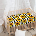 Sunflower Striped Pattern Print Baby Crib Sheet