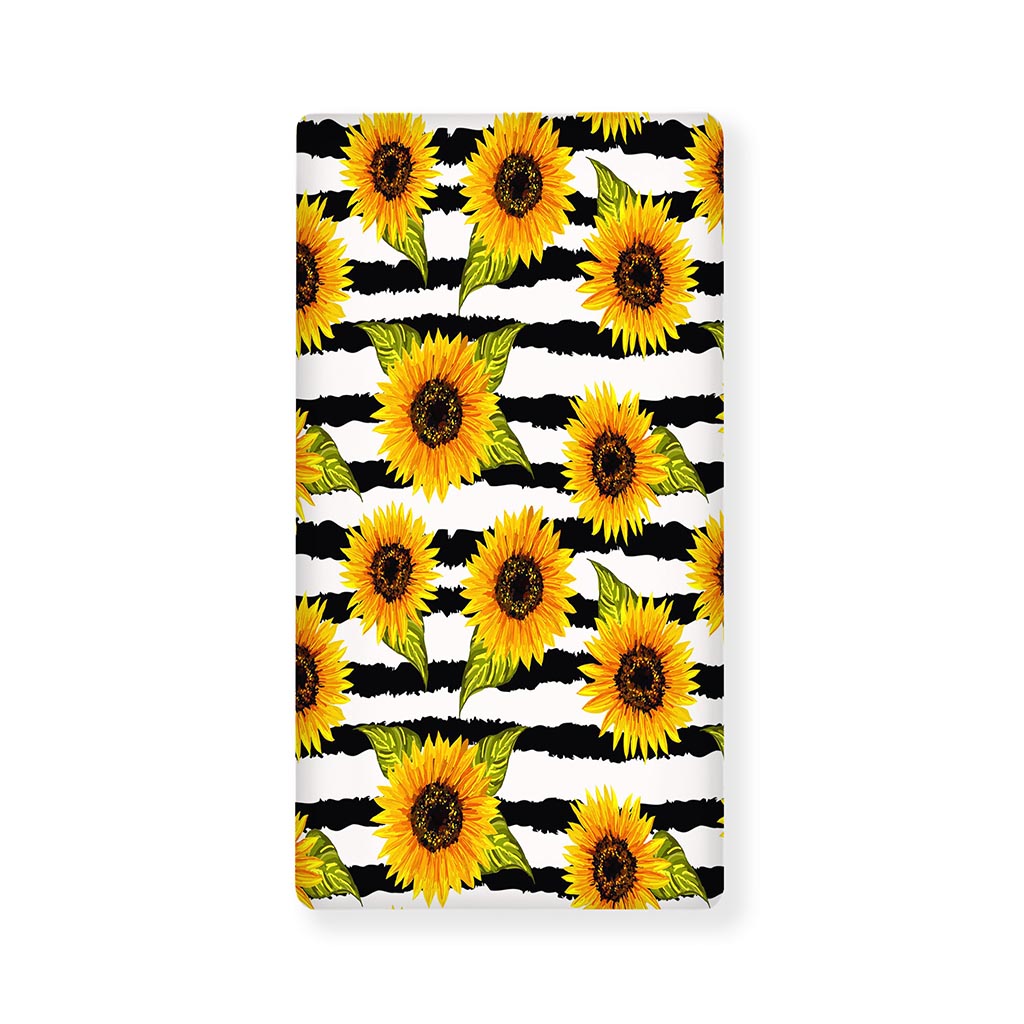 Sunflower Striped Pattern Print Baby Crib Sheet