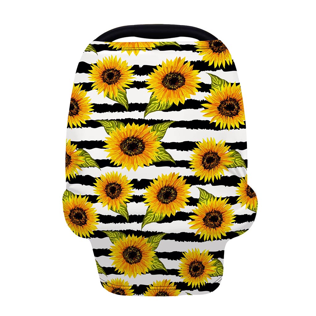 Sunflower Striped Pattern Print Baby Seat Cover