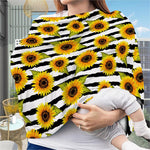 Sunflower Striped Pattern Print Baby Seat Cover