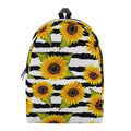 Sunflower Striped Pattern Print School Backpack