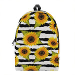 Sunflower Striped Pattern Print Backpack