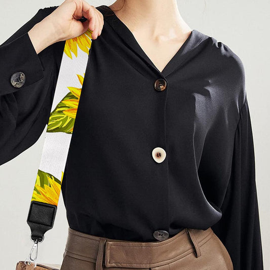 Sunflower Striped Pattern Print Bag Strap