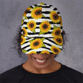 Sunflower Striped Pattern Print Baseball Cap