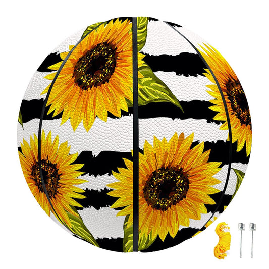 Sunflower Striped Pattern Print Basketball