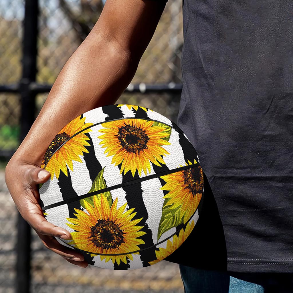 Sunflower Striped Pattern Print Basketball