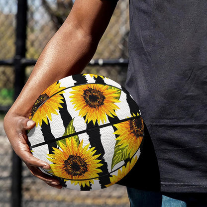 Sunflower Striped Pattern Print Basketball