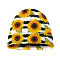 Sunflower Striped Pattern Print Beanie