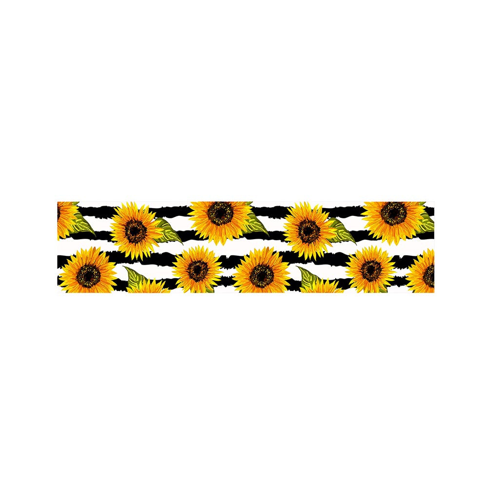 Sunflower Striped Pattern Print Bed Runner