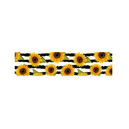Sunflower Striped Pattern Print Bed Runner