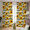 Sunflower Striped Pattern Print Blackout Pencil Pleat Curtains
