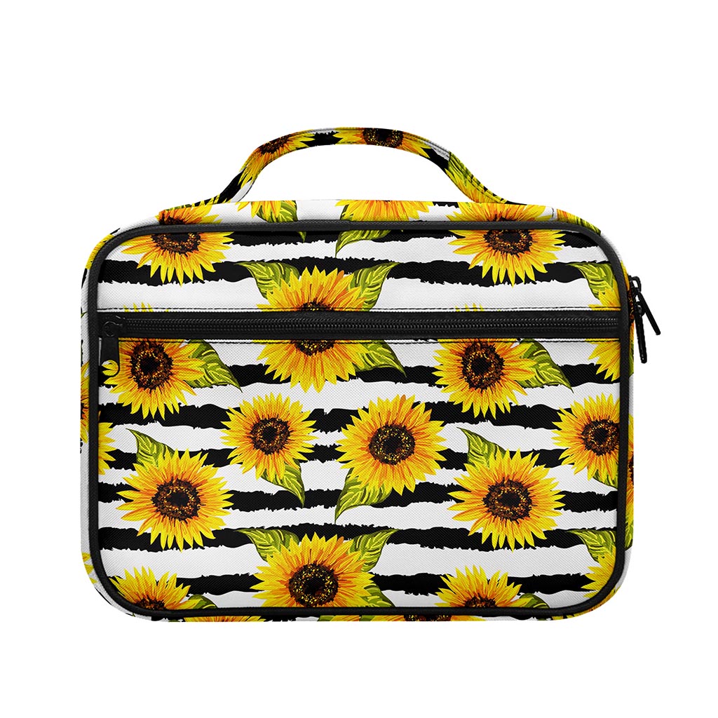 Sunflower Striped Pattern Print Briefcase Bible Bag
