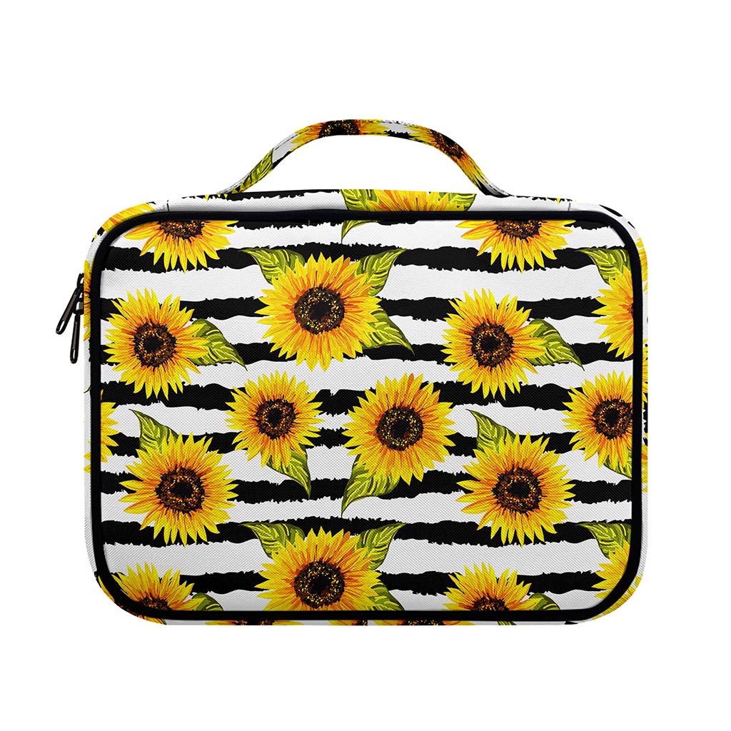 Sunflower Striped Pattern Print Briefcase Bible Bag