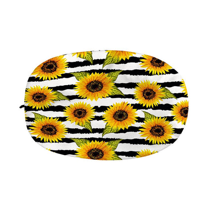 Sunflower Striped Pattern Print Car Side Mirror Covers
