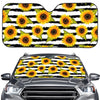 Sunflower Striped Pattern Print Car Windshield Sun Shade