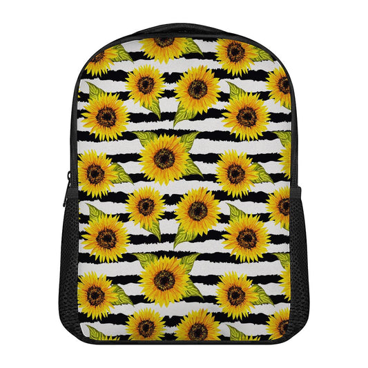Sunflower Striped Pattern Print Casual Backpack