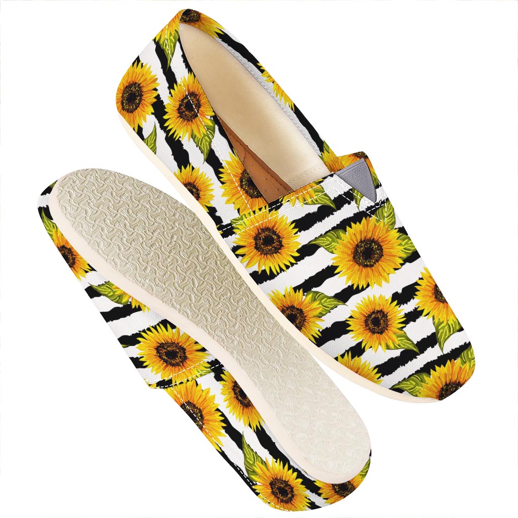 Sunflower Striped Pattern Print Casual Shoes