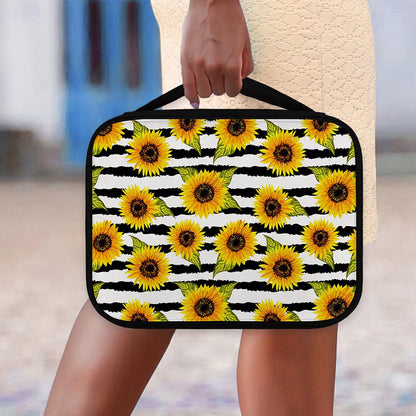 Sunflower Striped Pattern Print Classic Bible Case