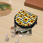 Sunflower Striped Pattern Print Coin Purse