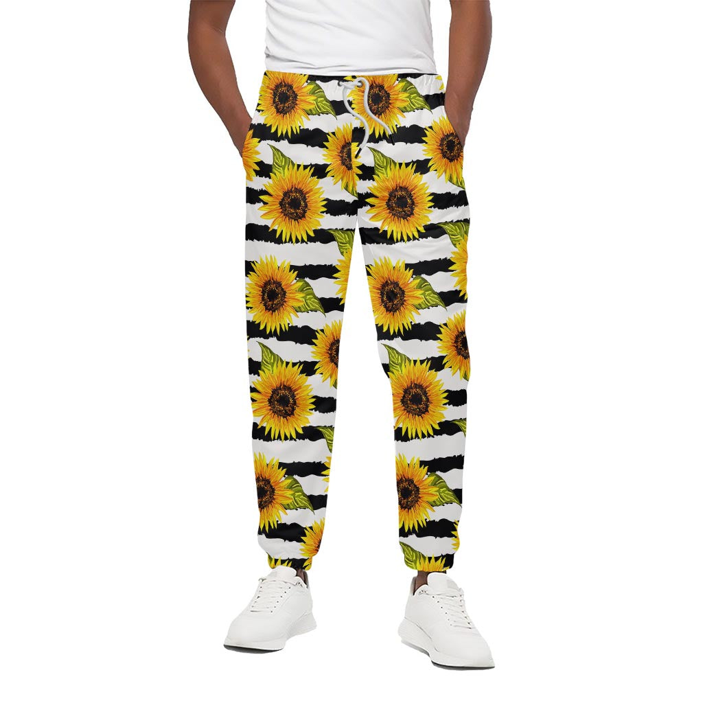 Sunflower Striped Pattern Print Cotton Pants