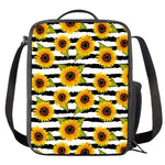 Sunflower Striped Pattern Print Crossbody Lunch Bag
