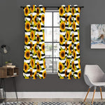 Sunflower Striped Pattern Print Curtain