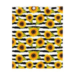 Sunflower Striped Pattern Print Curtain