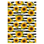 Sunflower Striped Pattern Print Curtain