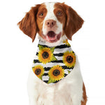 Sunflower Striped Pattern Print Dog Bandana