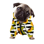 Sunflower Striped Pattern Print Dog Zip Up Hoodie